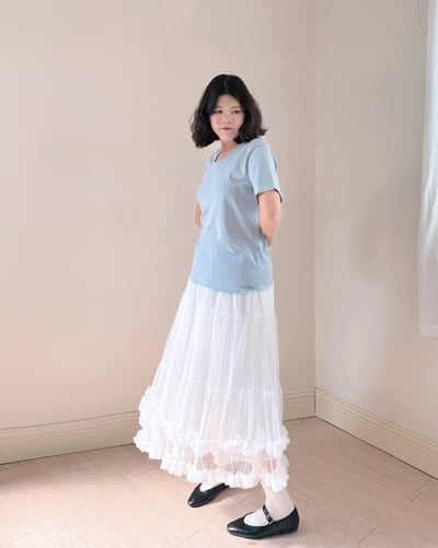 親膚手感後縫Tee-藍3