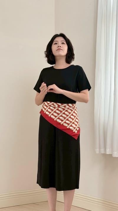 漫步純色後扭結洋裝6