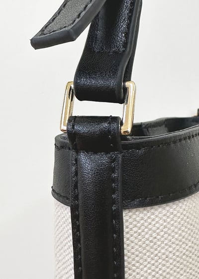 帆布與皮革經典水桶包(真皮)8