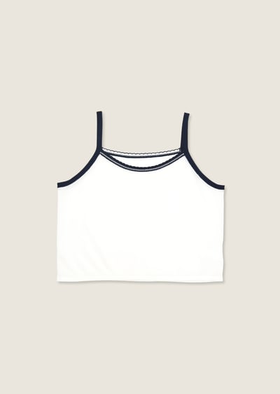 亞麻撞色背心-杏1