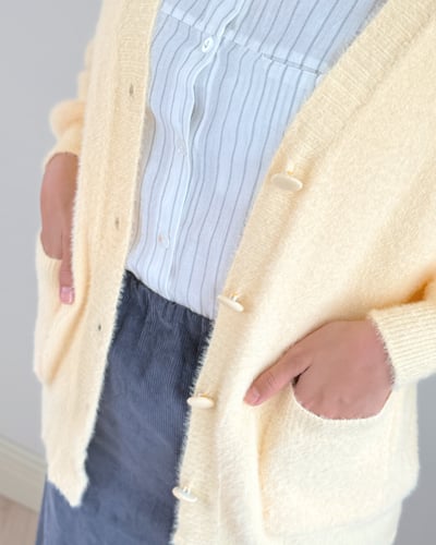 清新淡黃開襟外套-黃5