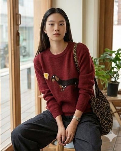 臘腸狗狗毛衣-紅4