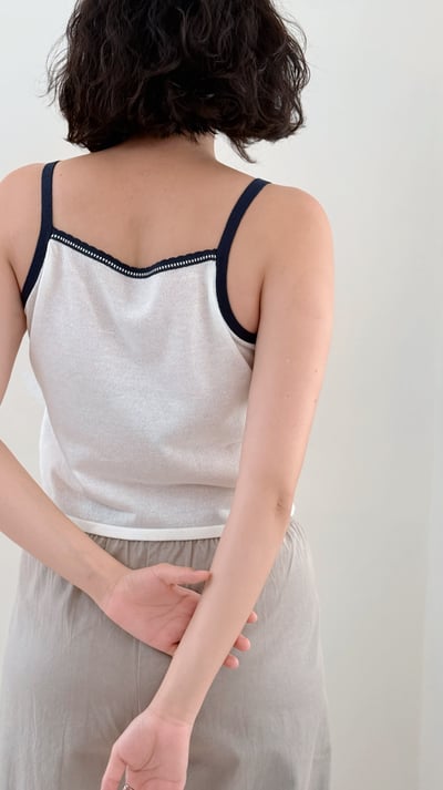 亞麻撞色背心-杏6