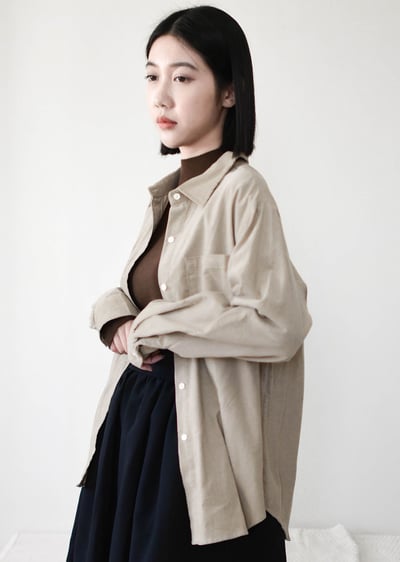 純棉燈心絨襯衫1