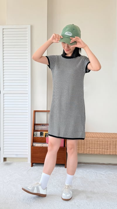 法式亞麻天絲短洋裝2