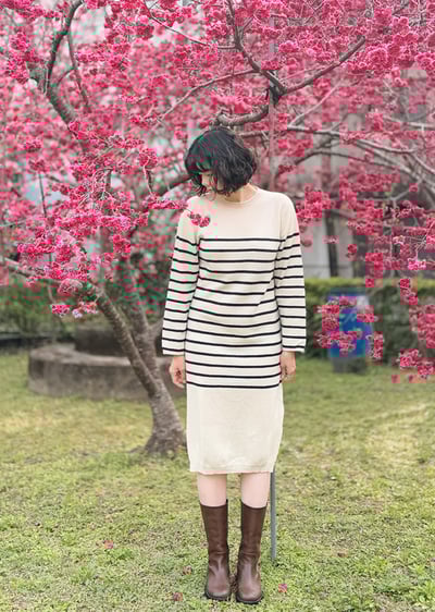 3D法式條紋洋裝6