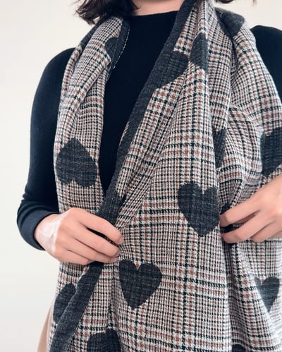 蘇格蘭愛心圍巾-黑4