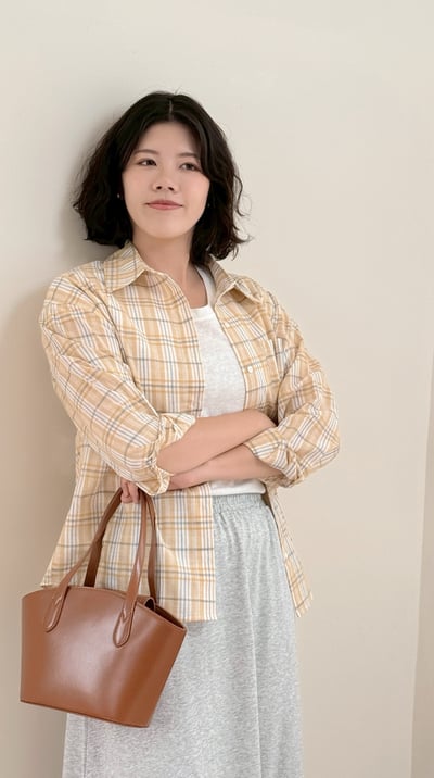 天絲亞麻U領Tee-白6