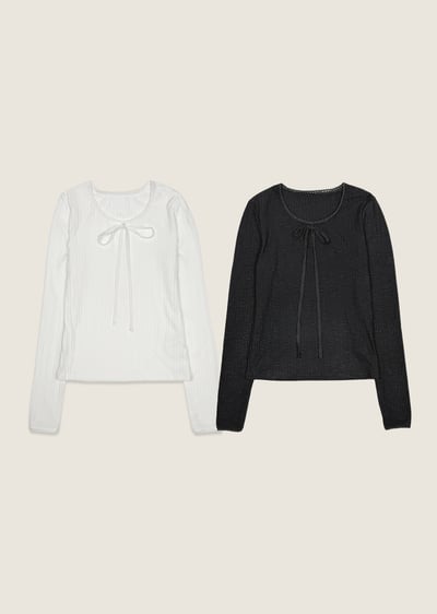 韓國蝴蝶結上衣1