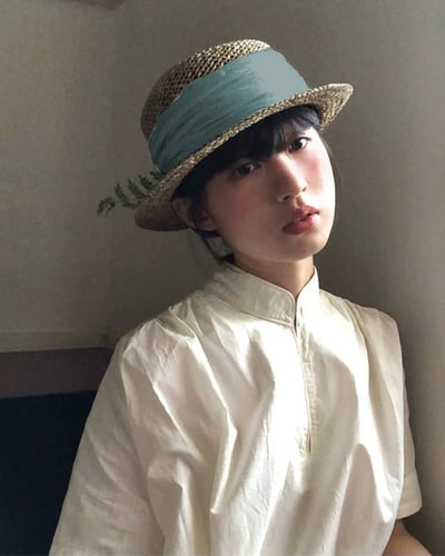 鏤空草編帽-綠5