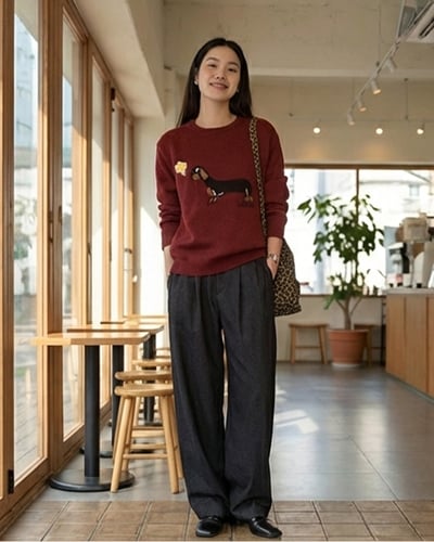 臘腸狗狗毛衣-紅2