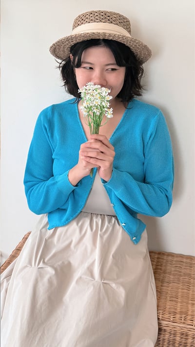 細膩柔滑開襟衫-藍2