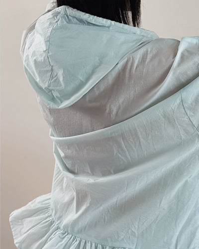 清透連帽傘擺防曬衫-綠6