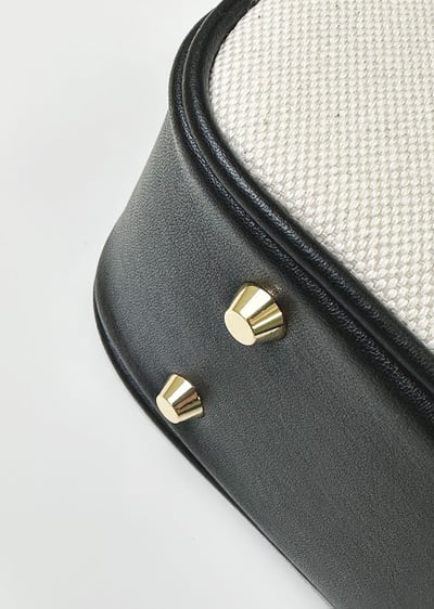 帆布與皮革復古手提包(真皮)6