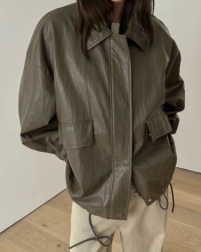 軟皮革翻領夾克2