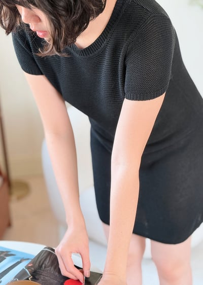 法式亞麻天絲短洋裝6