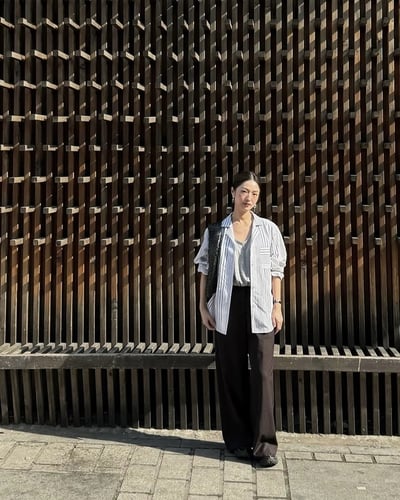 設計感條紋古巴襯衫6