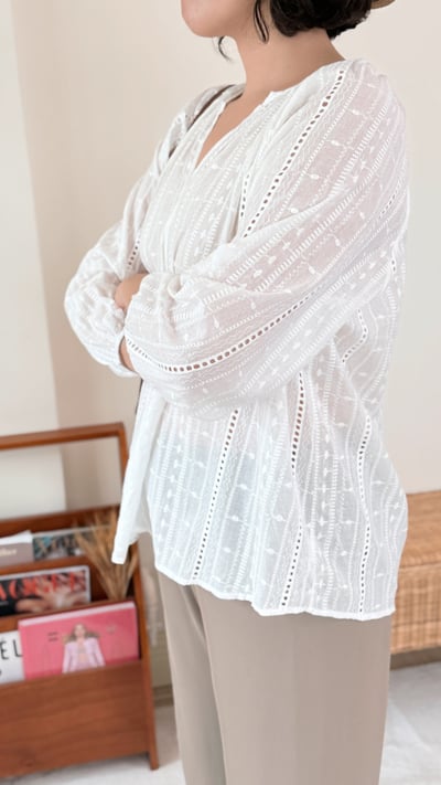 布蕾絲鏤空上衣7