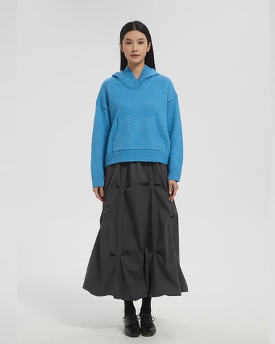 witharch抗起球連帽大學t-藍2