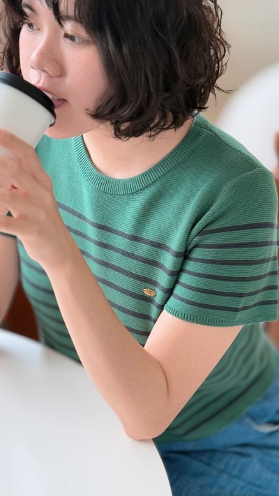 純棉條紋針織衫2