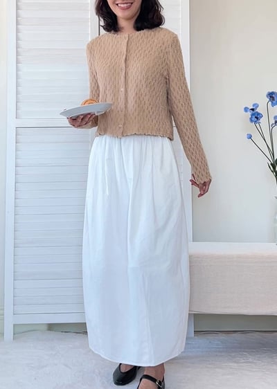 純棉鬆緊腰花苞裙6