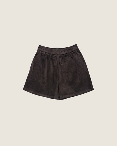 燈心絨萬能短褲-咖1