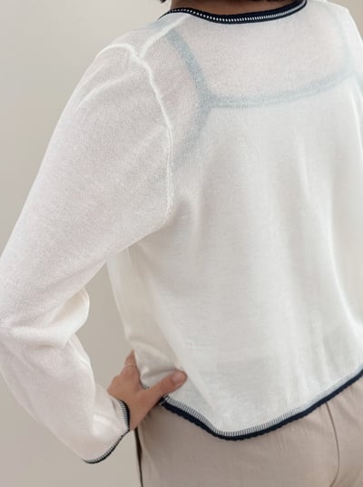 亞麻撞色開襟外套-杏9