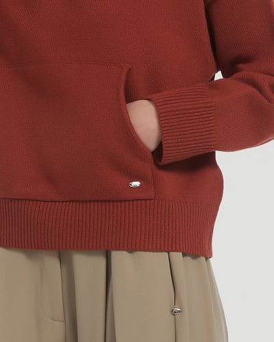 witharch抗起球連帽大學t-紅5