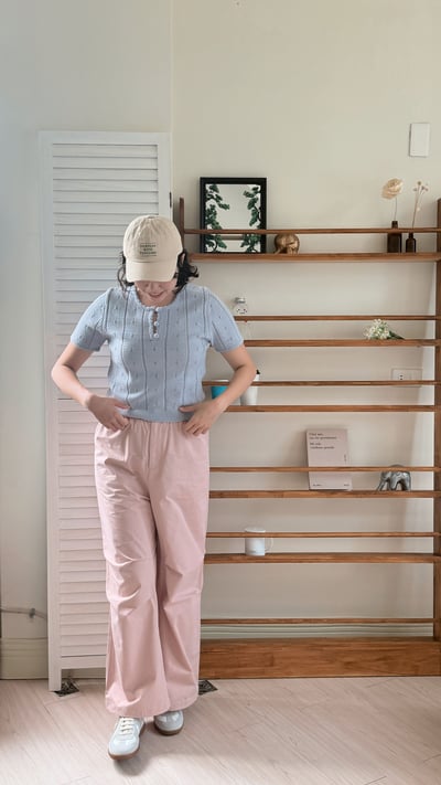 法式紋理針織衫-紫5