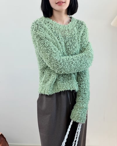 QQ毛圓領毛衣-綠4