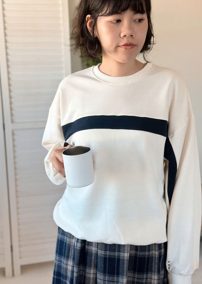 韓國圓領撞色大學tee3