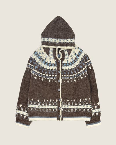 費爾島細緻連帽外套-咖6