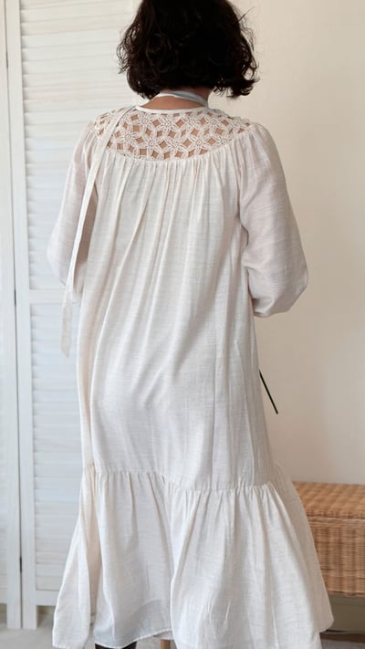 極致棉麻花朵洋裝6