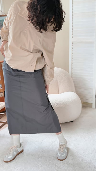 韓國純棉側開衩長裙6