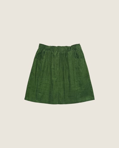 燈心絨萬能短裙-綠1