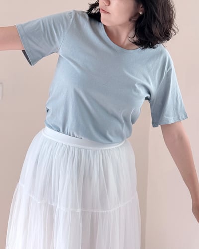 親膚手感後縫Tee-藍2