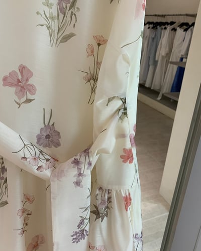 水染花朵綁帶洋裝-杏4