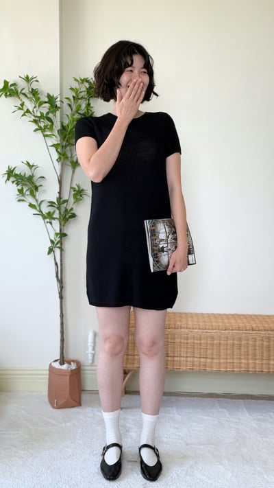 法式亞麻天絲短洋裝7