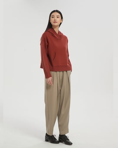 witharch軟料西裝褲-卡其7