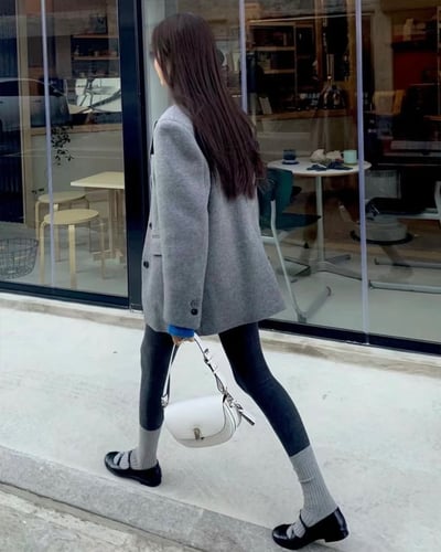 高質感羅紋褲襪-黑2