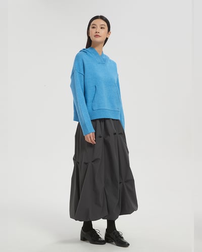 witharch抗起球連帽大學t-藍8