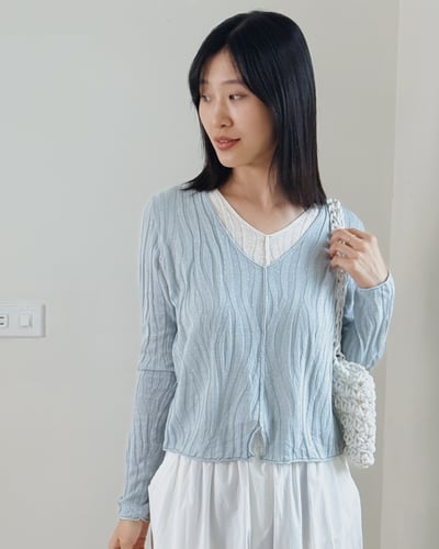 紋理假兩件針織衫1