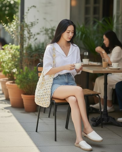 手工花朵單肩包-杏2
