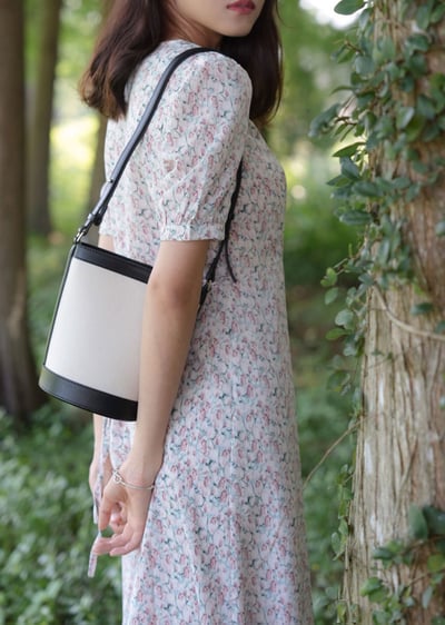 帆布與皮革經典水桶包(真皮)3