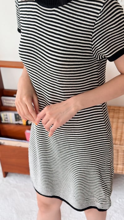 法式亞麻天絲短洋裝5