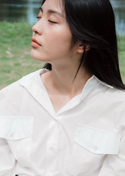 雙口袋棉質挺料襯衫2