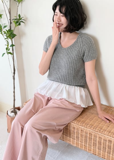 羊毛V領粗織上衣10