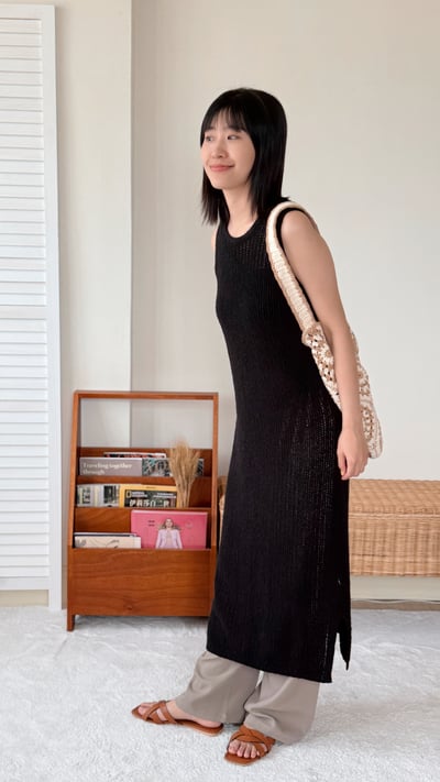 純棉透膚針織洋裝2