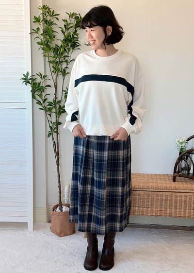 韓國圓領撞色大學tee9