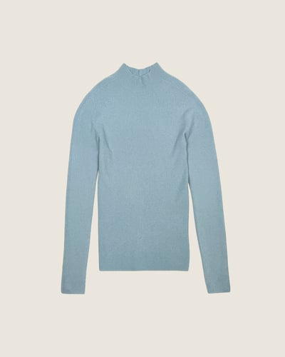 3D小立領上衣-灰藍2